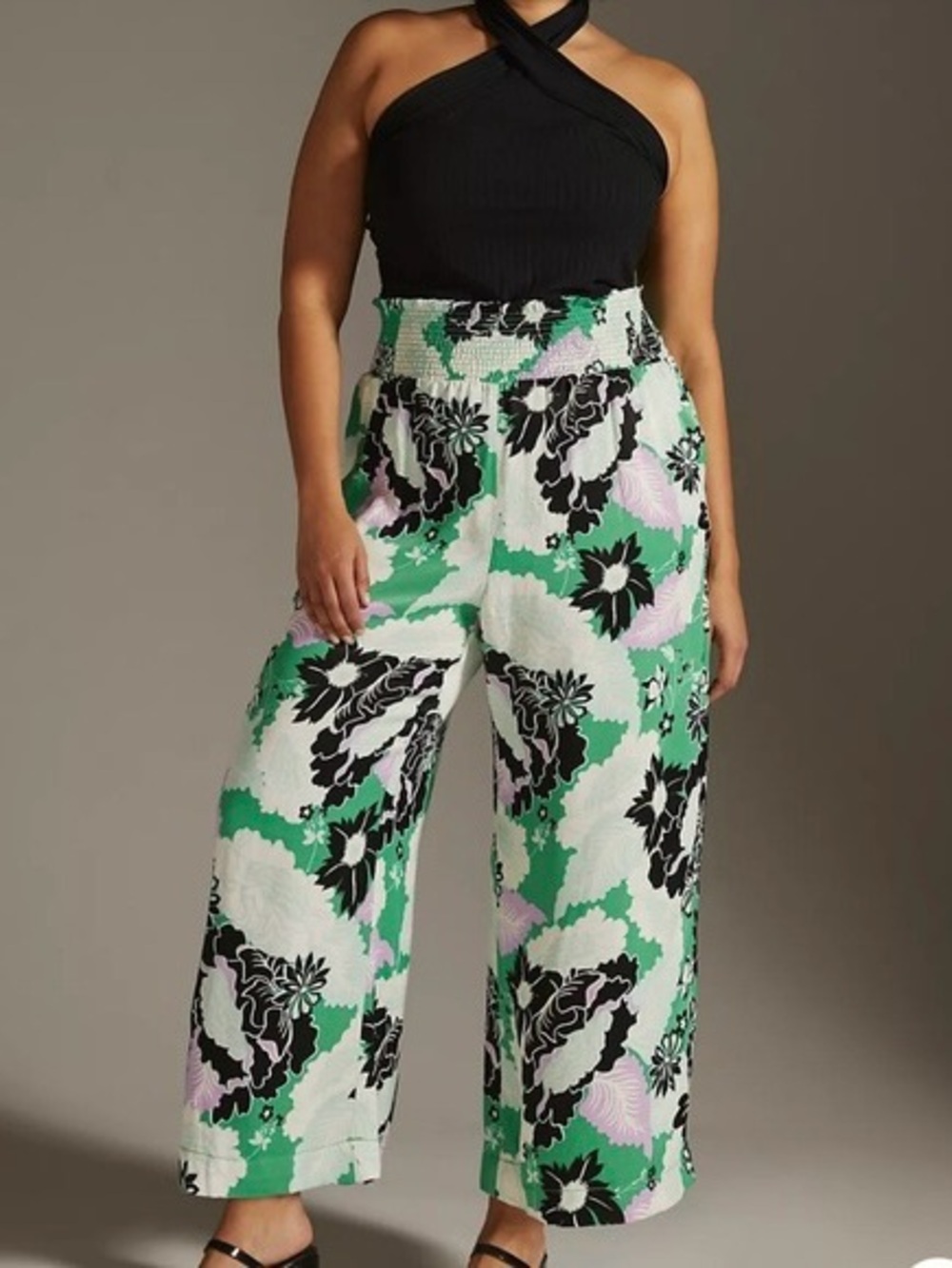 Maeve Wide Leg Floral Cropped Pants